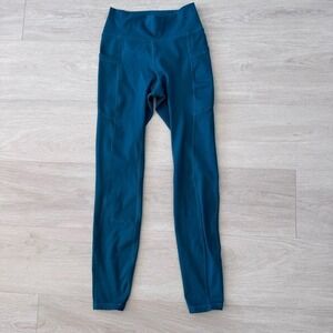 Gilly Hicks Leggings Women Small Teal High Rise Stretch Recycled Activewear